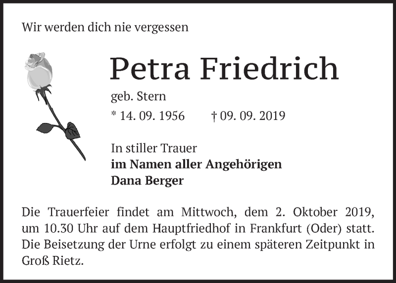 Petra Friedrich Leipzig Todesursache